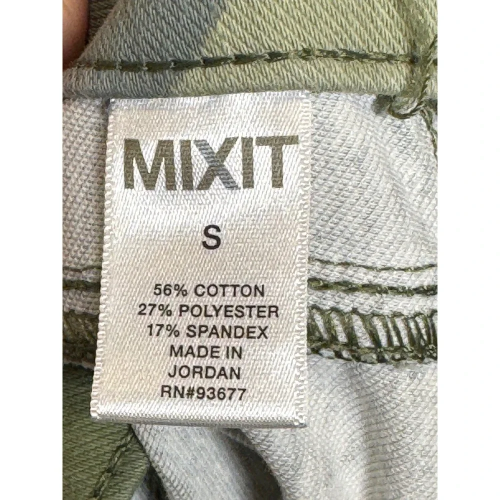 Mixit Womens Green Camouflage Pull‎ On Stretch Pants Size Small Camo Leggings